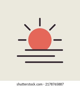 Summer sun heat vector icon. Meteorology sign. Graph symbol for travel, tourism and weather web site and apps design, logo, app, UI