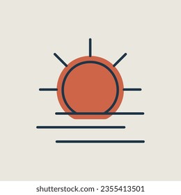 Summer sun heat vector icon. Meteorology sign. Graph symbol for travel, tourism and weather web site and apps design, logo, app, UI