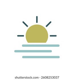 Summer sun heat vector icon. Meteorology sign. Graph symbol for travel, tourism and weather web site and apps design, logo, app, UI