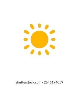 Summer Sun Icon For Hot Days, July Vacations, June Heat, And Sunny Weather Apps. Ideal For Travel, Holidays, Beach Fun, And Summer Relaxation Themes. Vector Illustration.