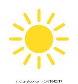 Summer sun icon isolated on the white background