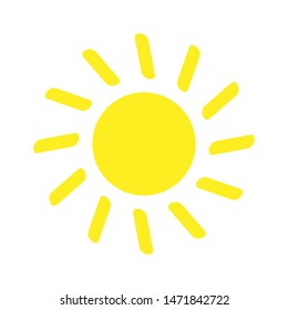 Summer sun icon isolated on the white background