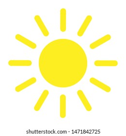 Summer sun icon isolated on the white background