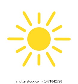 Summer sun icon isolated on the white background