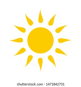 Summer sun icon isolated on the white background