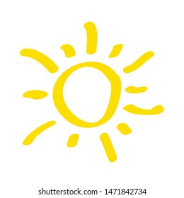 Summer sun icon isolated on the white background