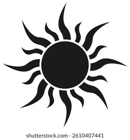 Summer sun icon isolated on white background.