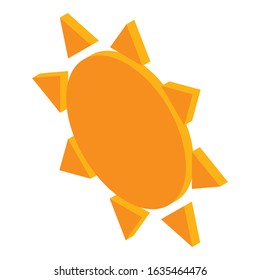 Summer sun icon. Isometric of summer sun vector icon for web design isolated on white background