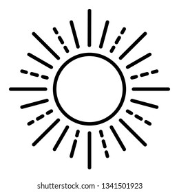 Summer sun icon. Outline summer sun vector icon for web design isolated on white background
