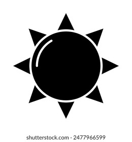 summer sun icon, silhouette vector isolated on white background. simple and modern design