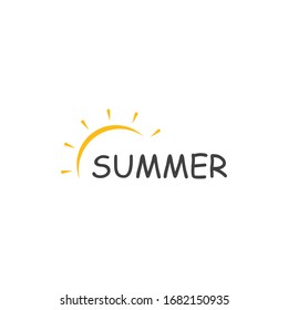 Summer sun illustration  logo vector template
