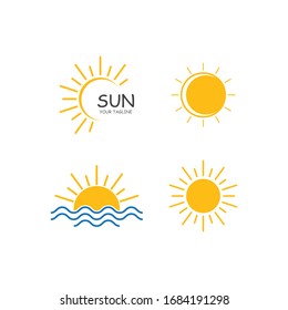 Summer sun illustration  logo vector template
