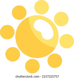 Summer sun, illustration, vector on a white background.