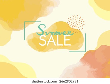 Imagen de sol de verano ilustración marco Vector material West Coast naranja