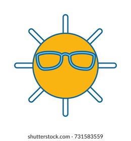 summer sun isolated icon