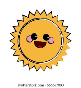 summer sun kawaii character emoticon hot icon