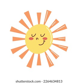 summer sun kawaii comic character