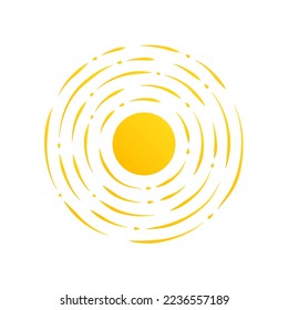 Summer sun logo design. Holiday abstract logo template. Sunburst star symbol. Sunshine nature sun sign on white background. Abstract shape icon. Vector illustration