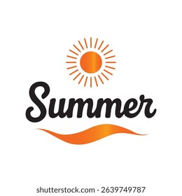 Summer Sun Logo Design on White Background