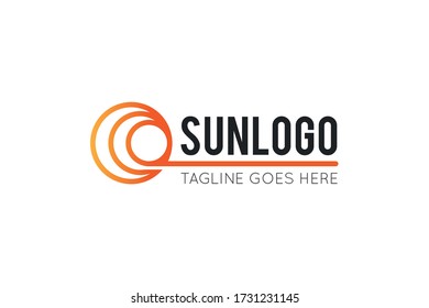 summer sun logo and solar icon vector illustration design template