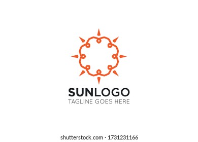 summer sun logo and solar icon vector illustration design template