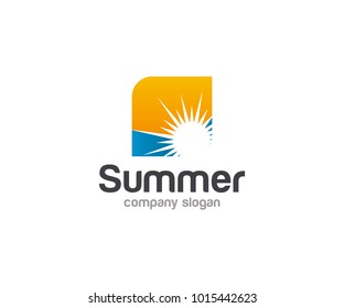 Summer Sun Logo Template