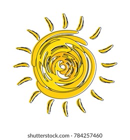 summer sun painted icon