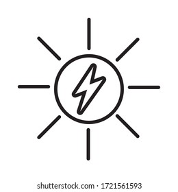 sol de verano con diseño de ilustración vectorial con estilo de línea de rayos eléctricos