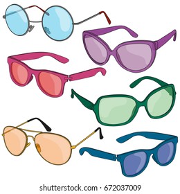 Summer sun protection sunglasses in vector