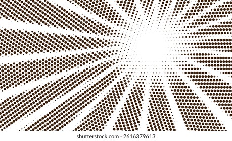Summer Sun With Rays In Halftone Style Background. EPS10 Vector