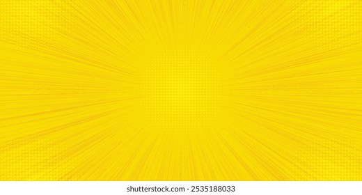 Summer sun rays, sunburst, light rays, sunbeam background abstract yellow. Comic book speed line radial background.