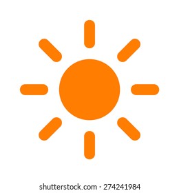 Summer sun or screen brightness sun flat vector icon for apps and websites