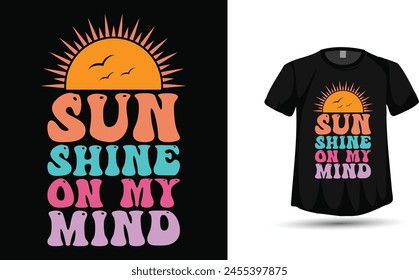 Summer sun shine t shirt design vector 
