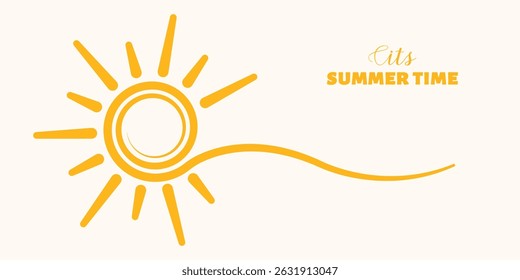 Sommer Sonne Spirale Design, abstrakte orange Wellen, warme Stimmung