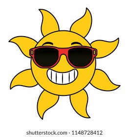 summer sun with sunglasses