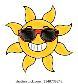 summer sun with sunglasses