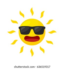Summer sun with sunglasses vector