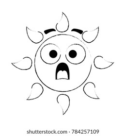 summer sun terrified kawaii character