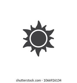 Summer sun vector icon. filled flat sign for mobile concept and web design. Hot sun simple solid icon. Symbol, logo illustration. Pixel perfect vector graphics