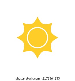 Icono del vector de sol de verano sobre fondo blanco