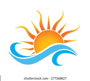 summer sun wave icon in vector format