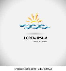 summer sun wave icon in vector format