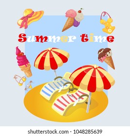 summer, sunbed, beach