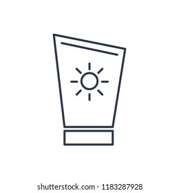 Summer sunblock icon. Isolated suntan and summer sunblock icon line style. Premium quality vector symbol drawing concept for your logo web mobile app UI design.