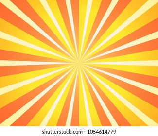 Summer Sunburst Pattern Abstract Summer Background. Ray. Radial. Vector Illustration