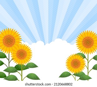 Banner de girasol de verano con líneas focalizadas, 336x280