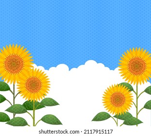 Summer, Sunflower and Iridescent Clouds, 