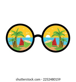 Summer sunglass illustration for t shirt , books and many other design