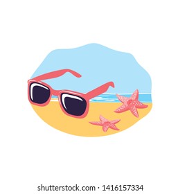 summer sunglasses accessory in the beach