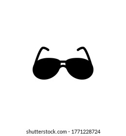 Summer Sunglasses in black flat glyph, filled style isolated on white background
